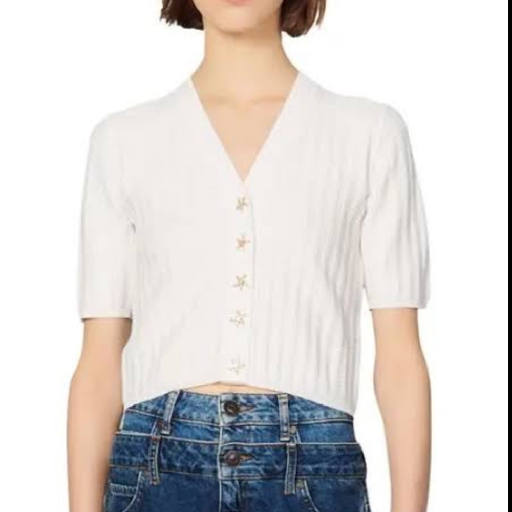 Sandro Nolan Cropped Cardigan Top